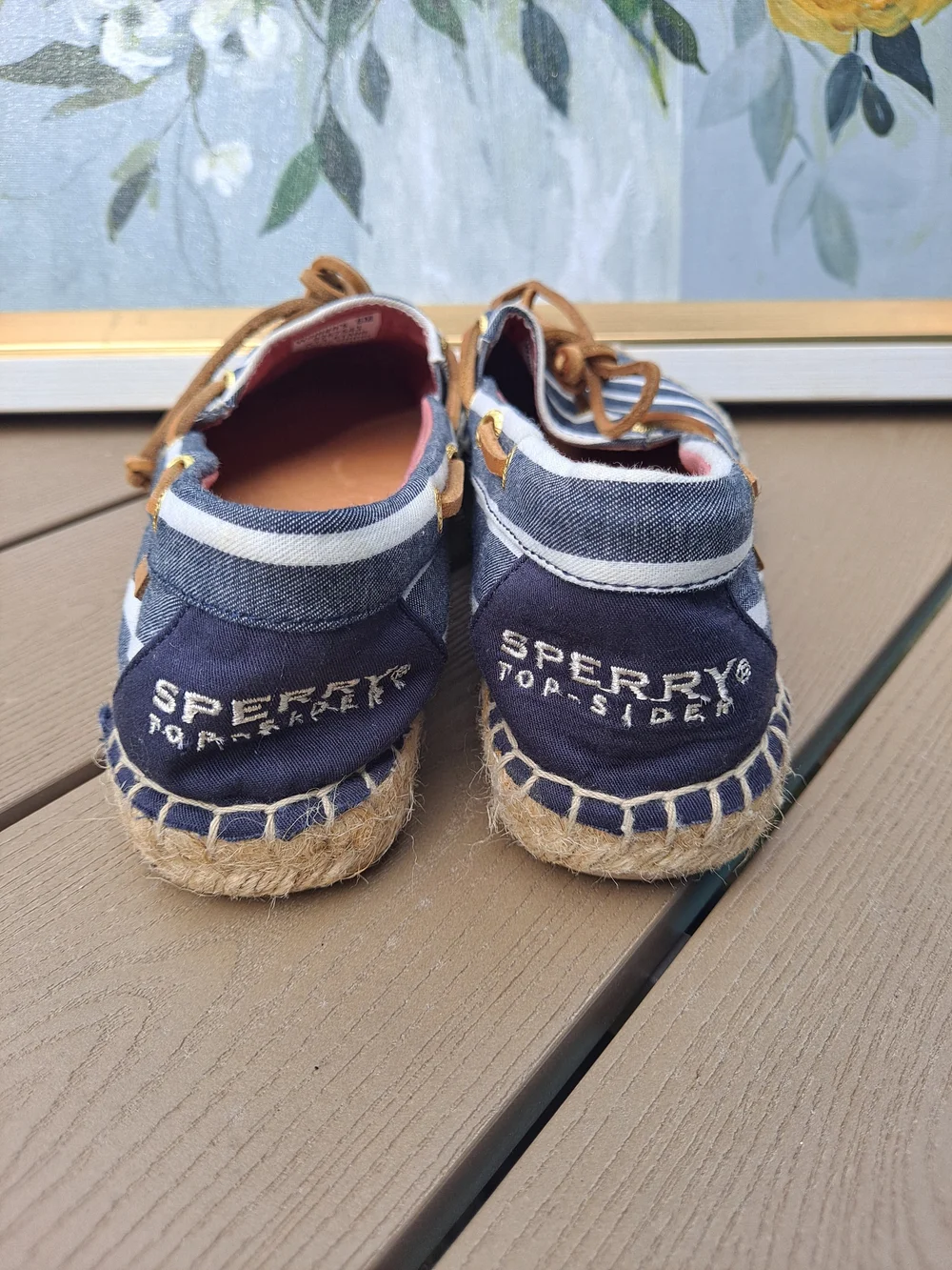 Sperry Topsider Breton Navy White Breton Stripe Espadrille Canvas Jute Boat Shoe